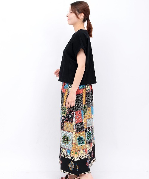 チチカカ（チチカカ）の「アソートプリントドッキングワンピース（ワンピース・レディース・グリーン/ベージュ/ブラック・FREE）」の5枚目の写真