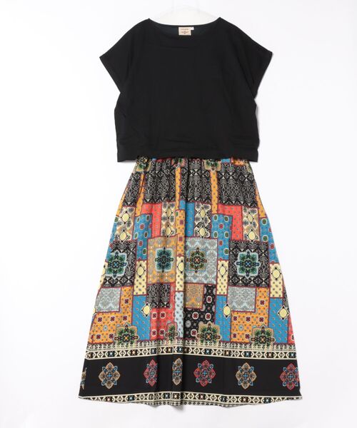 チチカカ（チチカカ）の「アソートプリントドッキングワンピース（ワンピース・レディース・グリーン/ベージュ/ブラック・FREE）」の14枚目の写真