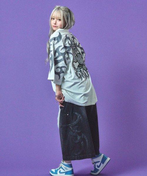 GALFY(ガルフィー)の「『GALFY/ガルフィー』部族長シャツ【Z】(シャツ/ブラウス・レディース・ブラック/グレイッシュベージュ/オフホワイト・L/XL)」の6枚目の写真