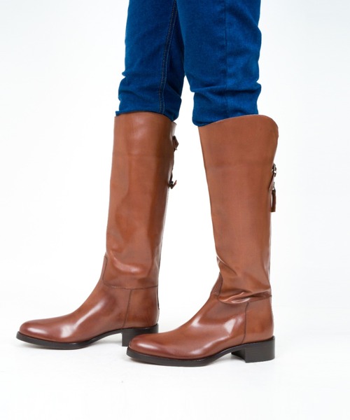 ロングブーツ　サルトル　ダークブラウン SARTORE/サルトル バックファスナーロングブーツ（イタリア製） 通販
