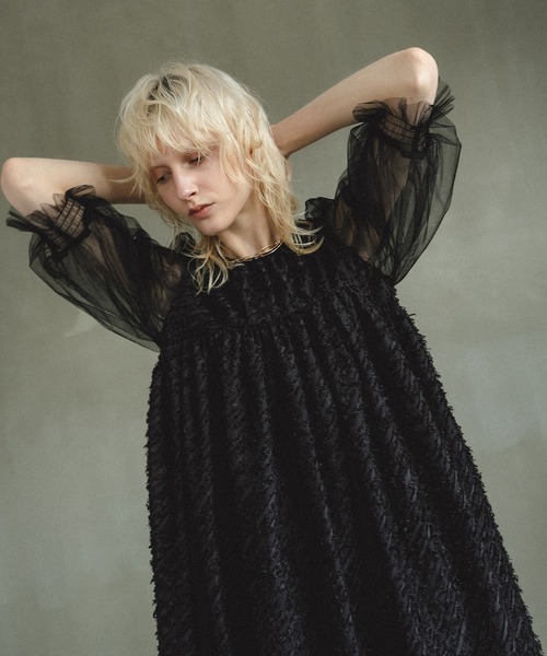 新品♡ミストレアス♡Velvet Tiered Mini Culotte Velvet mist dress（ドレス）｜et.UNiVER（エトユニベール）の