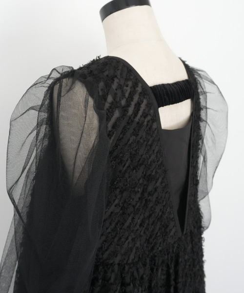 et.UNiVER(エトユニベール)の「Velvet mist dress(ドレス・レディース・オフホワイト/ボルドー/ブラック・LARGE/MEDIUM/SMALL)」の7枚目の写真