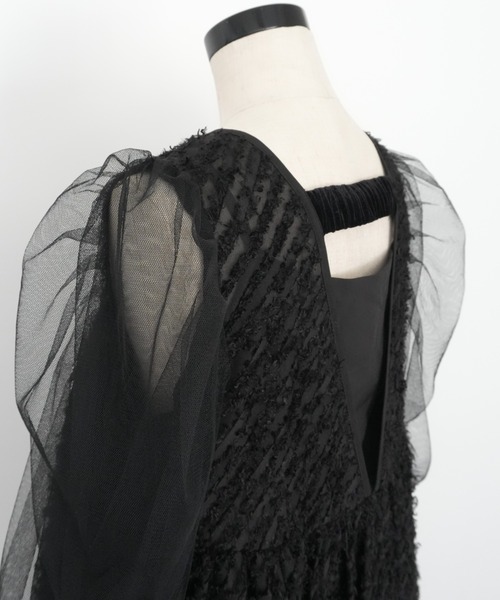 et.UNiVER(エトユニベール)の「Velvet mist dress(ドレス・レディース・オフホワイト/ボルドー/ブラック・LARGE/MEDIUM/SMALL)」の6枚目の写真