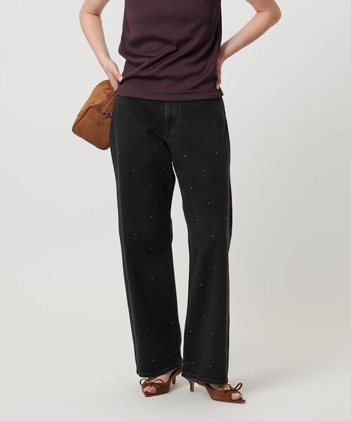 UNITED ARROWS（ユナイテッドアローズ）の「コットンビジューデニムパンツ（デニムパンツ・レディース・ブラック/ライトブルー・36/38/34）」の3枚目の写真