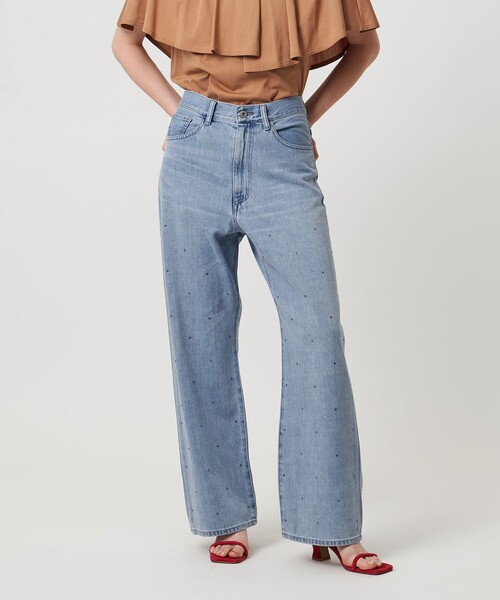 UNITED ARROWS（ユナイテッドアローズ）の「コットンビジューデニムパンツ（デニムパンツ・レディース・ブラック/ライトブルー・36/38/34）」の5枚目の写真