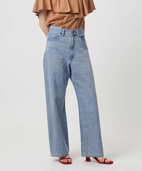 UNITED ARROWS（ユナイテッドアローズ）の「コットンビジューデニムパンツ（デニムパンツ・レディース・ブラック/ライトブルー・36/38/34）」の6枚目の写真