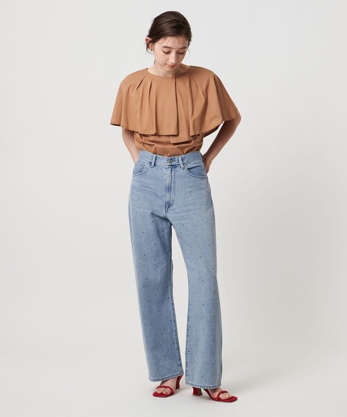 UNITED ARROWS（ユナイテッドアローズ）の「コットンビジューデニムパンツ（デニムパンツ・レディース・ブラック/ライトブルー・36/38/34）」の7枚目の写真