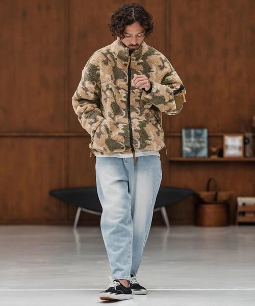 CAMBIO(カンビオ)の「mj10877-Camouflage Sheep Like Boa Jacket ボアジャケット(その他アウター・メンズ・グレー/オリーブ/ベージュ・S/M/L)」の9枚目の写真
