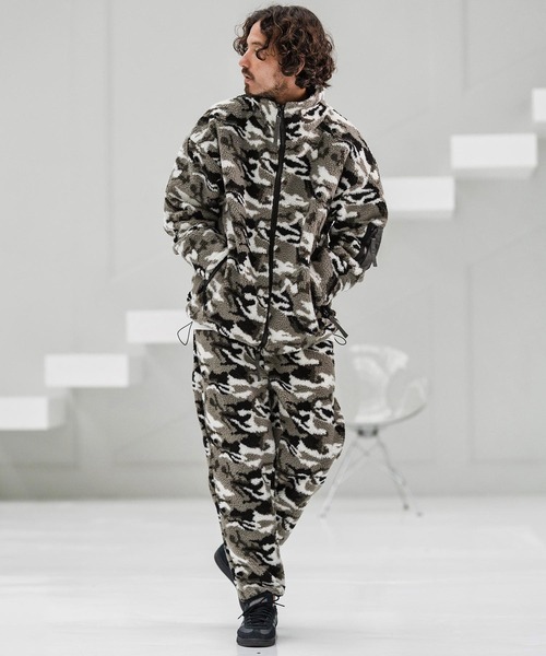 CAMBIO(カンビオ)の「mj10877-Camouflage Sheep Like Boa Jacket ボアジャケット(その他アウター・メンズ・グレー/オリーブ/ベージュ・S/M/L)」の20枚目の写真