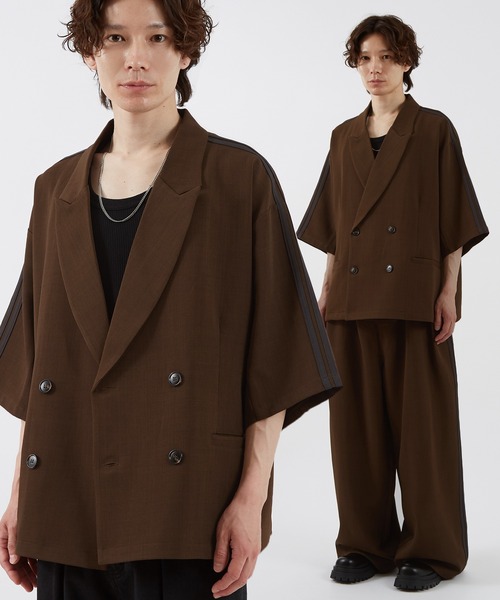 improves（インプローブス）の「ライン 半袖 テーラードジャケット（テーラードジャケット・メンズ・チャコール/ブラウン/ブラック・SMALL/MEDIUM/LARGE）」の3枚目の写真