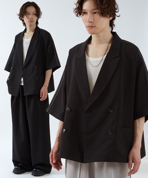 improves（インプローブス）の「ライン 半袖 テーラードジャケット（テーラードジャケット・メンズ・チャコール/ブラウン/ブラック・SMALL/MEDIUM/LARGE）」の2枚目の写真