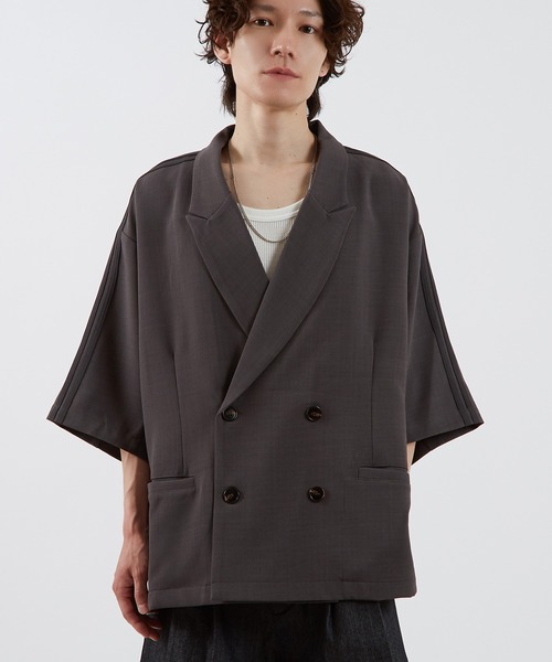 improves（インプローブス）の「ライン 半袖 テーラードジャケット（テーラードジャケット・メンズ・チャコール/ブラウン/ブラック・SMALL/MEDIUM/LARGE）」の9枚目の写真
