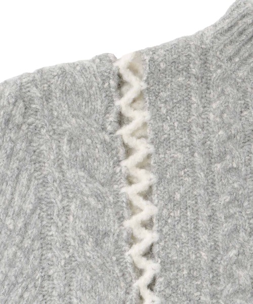 DRESSLAVE（ドレスレイブ）の「mix cable melange knit(ミックスケーブルメランジニット)（ニット/セーター・レディース・ピンク/グレー・38）」の17枚目の写真