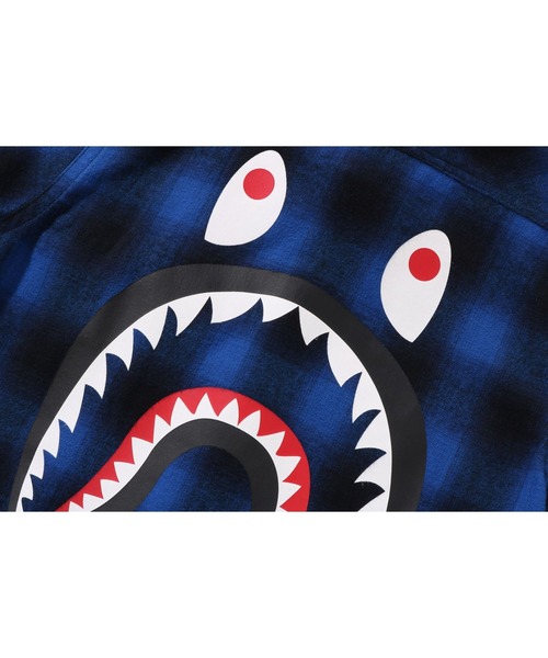 A BATHING APE(アベイシングエイプ)の「CHECK SHARK SHIRT(シャツ/ブラウス・キッズ・ベージュ/ブルー・130/110/140/100/120)」の9枚目の写真