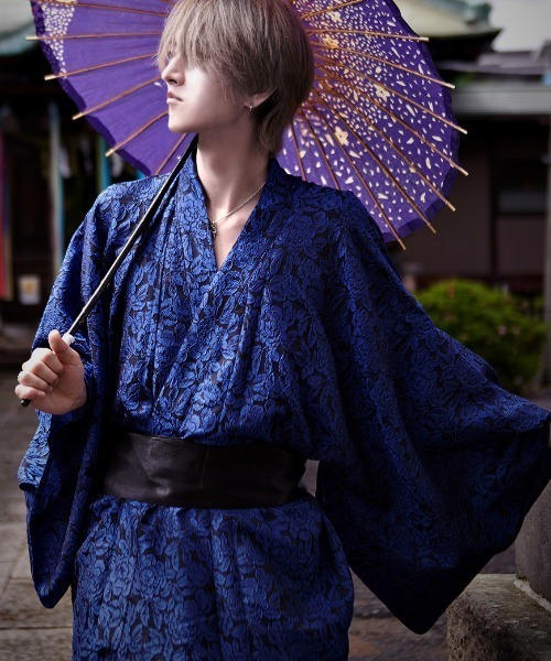 ililil/イルイルイル』【花柄ジャガード浴衣四点セット(浴衣・帯