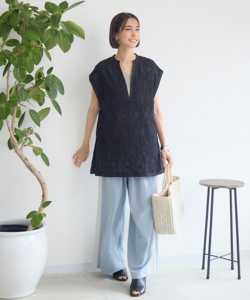 ブラウス シャツ 「PILLINI/ピリーニ」Vネックレースブラウス レディース PILLINI/ピリーニ】Vネックレースブラウス（シャツ/ブラウス