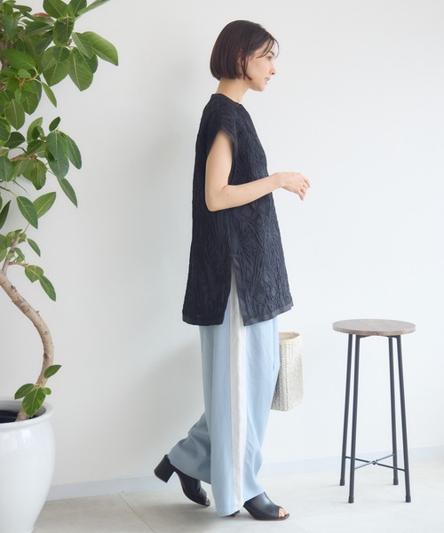 KATHARINE ROSS（キャサリンロス）の「【PILLINI/ピリーニ】Vネックレースブラウス（シャツ/ブラウス・レディース・ブラック/オフホワイト・MEDIUM）」の6枚目の写真