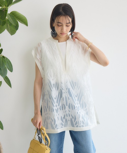 KATHARINE ROSS（キャサリンロス）の「【PILLINI/ピリーニ】Vネックレースブラウス（シャツ/ブラウス・レディース・ブラック/オフホワイト・MEDIUM）」の15枚目の写真