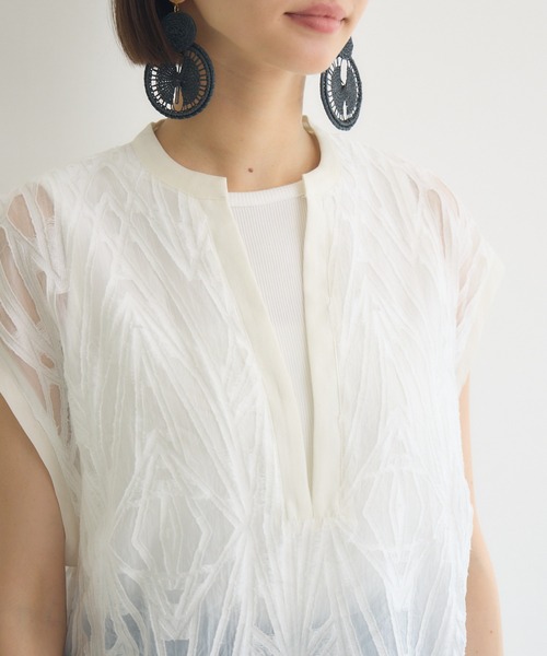 KATHARINE ROSS（キャサリンロス）の「【PILLINI/ピリーニ】Vネックレースブラウス（シャツ/ブラウス・レディース・ブラック/オフホワイト・MEDIUM）」の20枚目の写真