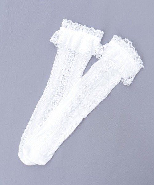 axes femme POETIQUE（アクシーズファムポエティック）の「透かしハートリボン柄ソックス（ソックス/靴下・レディース・ホワイト/ブラック・FREE）」の11枚目の写真