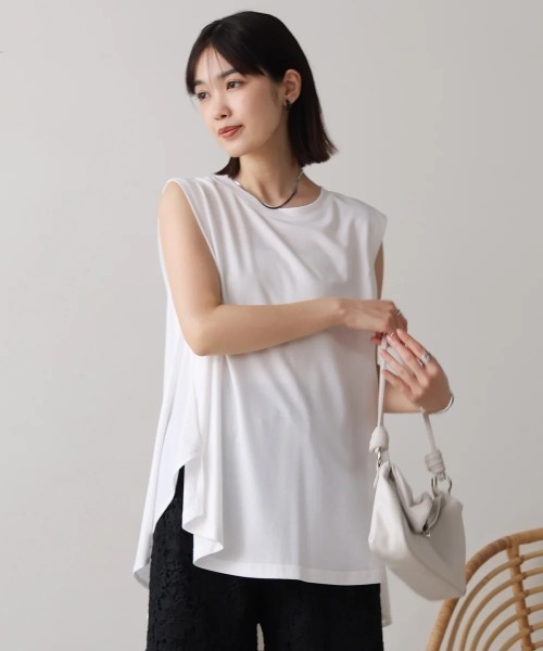 Bou Jeloud(ブージュルード)の「クリアクールカットフレアーチュニック(Tシャツ/カットソー・レディース・ブラック/オフホワイト/ブルー/レッド/カーキ・FREE)」の22枚目の写真
