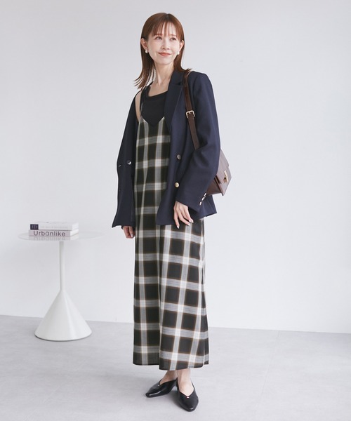 ROPE' PICNIC（ロペピクニック）の「オンブレチェックキャミソールワンピース（ワンピース・レディース・サックスブルー/ブラック・38）」の3枚目の写真