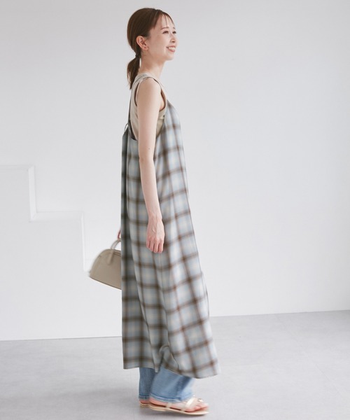 ROPE' PICNIC（ロペピクニック）の「オンブレチェックキャミソールワンピース（ワンピース・レディース・サックスブルー/ブラック・38）」の6枚目の写真