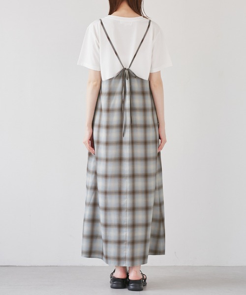 ROPE' PICNIC（ロペピクニック）の「オンブレチェックキャミソールワンピース（ワンピース・レディース・サックスブルー/ブラック・38）」の17枚目の写真