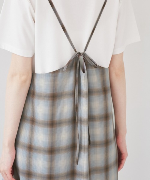 ROPE' PICNIC（ロペピクニック）の「オンブレチェックキャミソールワンピース（ワンピース・レディース・サックスブルー/ブラック・38）」の19枚目の写真