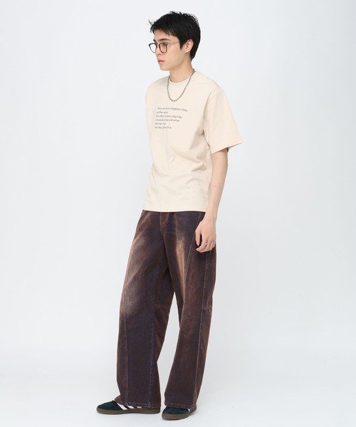 LAND MUSEUM（ランドミュージアム）の「LAND MUSEUM／レターロゴＴ（Tシャツ/カットソー・メンズ・ブラック/アイボリー・MEDIUM/LARGE）」の4枚目の写真