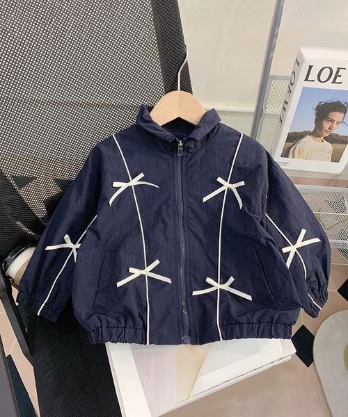 aimoha（アイモハ）の「【aimoha-KIDS-】キッズ　リボンブルゾン（ブルゾン・キッズ・ネイビー/ライトベージュ・90/100/110/120/130/140）」の16枚目の写真