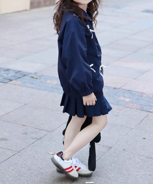 aimoha（アイモハ）の「【aimoha-KIDS-】キッズ　リボンブルゾン（ブルゾン・キッズ・ネイビー/ライトベージュ・90/100/110/120/130/140）」の12枚目の写真