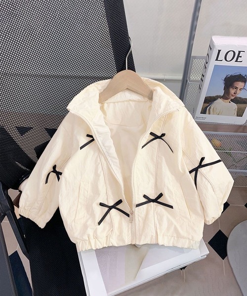 aimoha（アイモハ）の「【aimoha-KIDS-】キッズ　リボンブルゾン（ブルゾン・キッズ・ネイビー/ライトベージュ・90/100/110/120/130/140）」の18枚目の写真