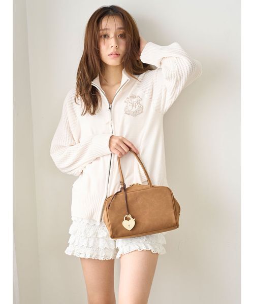 SNIDEL HOME（スナイデルホーム）の「スウェードボストンバッグ（ボストンバッグ・レディース・ブラウン/ピンク/アイボリー・F）」の17枚目の写真