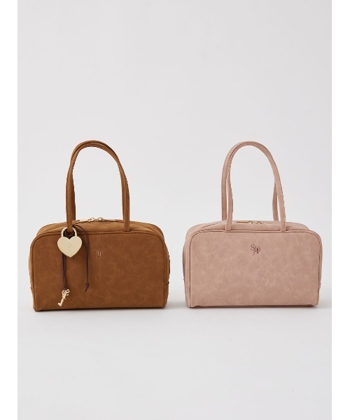 SNIDEL HOME（スナイデルホーム）の「スウェードボストンバッグ（ボストンバッグ・レディース・ブラウン/ピンク/アイボリー・F）」の12枚目の写真