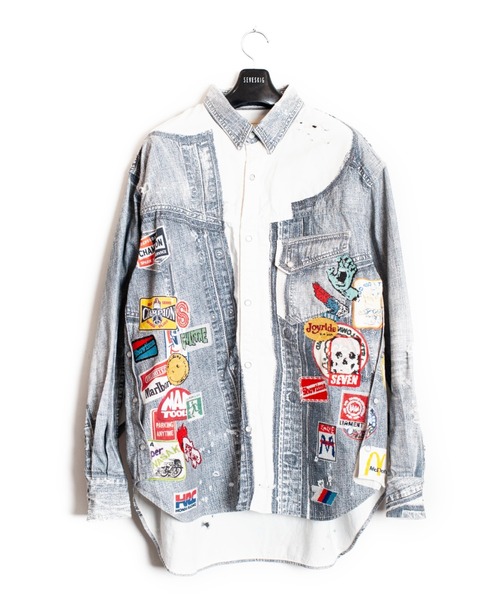 SEVESKIG（セヴシグ）の「SEVESKIG/セブシグ/転写 LS SHIRTS_SH-SV-NRS-1001（シャツ/ブラウス・メンズ・ブラック/インディゴブルー・SMALL/MEDIUM/LARGE/X-LARGE）」の2枚目の写真