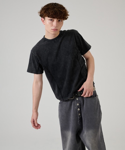 kutir(クティール)の「VINTAGELIKE PANEL DESIGN TEE/ヴィンテージライク切り替えデザインTEE(Tシャツ/カットソー・メンズ・ネイビー/グレー/ブラック・LARGE/MEDIUM)」の8枚目の写真