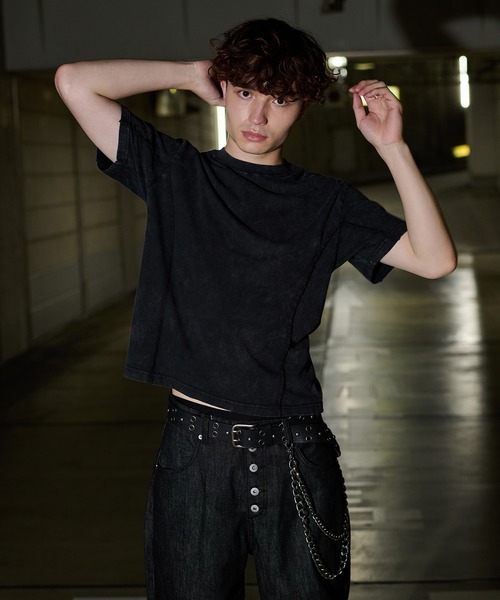 kutir(クティール)の「VINTAGELIKE PANEL DESIGN TEE/ヴィンテージライク切り替えデザインTEE(Tシャツ/カットソー・メンズ・ネイビー/グレー/ブラック・LARGE/MEDIUM)」の4枚目の写真