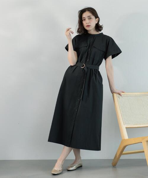 OPAQUE.CLIP（オペークドットクリップ）の「ダブルポケットシャツワンピース【洗濯機洗い可】（ワンピース・レディース・ナチュラル/ブラック/ブラウン系・38/40/42）」の22枚目の写真