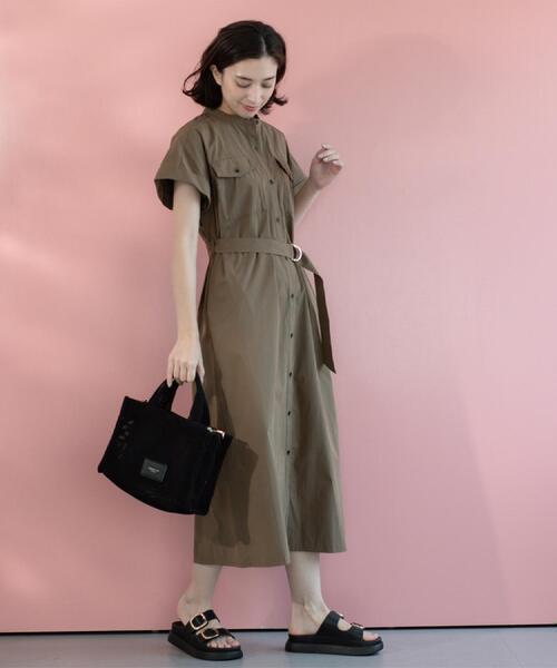 新品タグ付き♡L'APPARTEMENT/BACKPOCKET/シャツワンピース ダブルポケットシャツワンピース【洗濯機洗い可】（ワンピース
