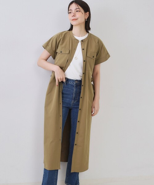 OPAQUE.CLIP（オペークドットクリップ）の「ダブルポケットシャツワンピース【洗濯機洗い可】（ワンピース・レディース・ナチュラル/ブラック/ブラウン系・38/40/42）」の10枚目の写真