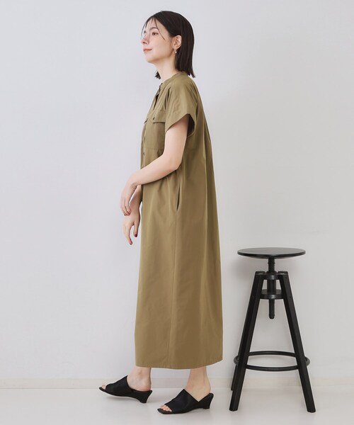 OPAQUE.CLIP（オペークドットクリップ）の「ダブルポケットシャツワンピース【洗濯機洗い可】（ワンピース・レディース・ナチュラル/ブラック/ブラウン系・38/40/42）」の11枚目の写真