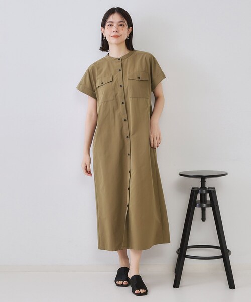 OPAQUE.CLIP（オペークドットクリップ）の「ダブルポケットシャツワンピース【洗濯機洗い可】（ワンピース・レディース・ナチュラル/ブラック/ブラウン系・38/40/42）」の12枚目の写真