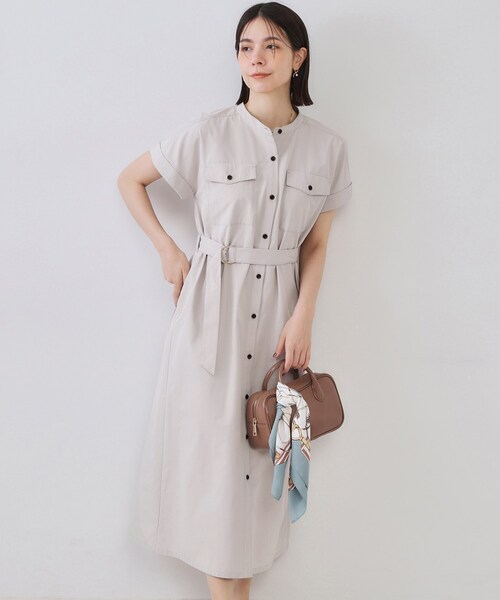 OPAQUE.CLIP（オペークドットクリップ）の「ダブルポケットシャツワンピース【洗濯機洗い可】（ワンピース・レディース・ナチュラル/ブラック/ブラウン系・38/40/42）」の14枚目の写真