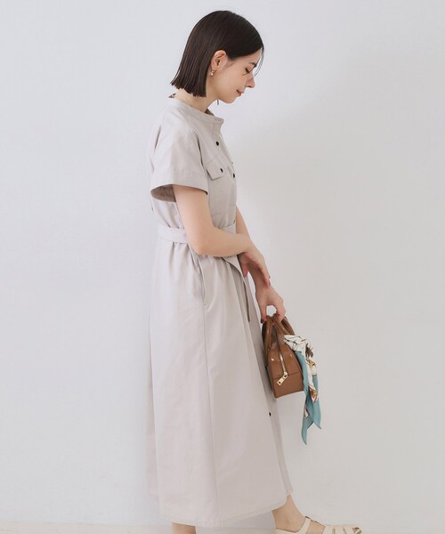 OPAQUE.CLIP（オペークドットクリップ）の「ダブルポケットシャツワンピース【洗濯機洗い可】（ワンピース・レディース・ナチュラル/ブラック/ブラウン系・38/40/42）」の15枚目の写真