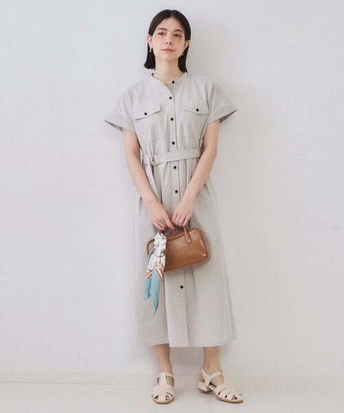 OPAQUE.CLIP（オペークドットクリップ）の「ダブルポケットシャツワンピース【洗濯機洗い可】（ワンピース・レディース・ナチュラル/ブラック/ブラウン系・38/40/42）」の16枚目の写真