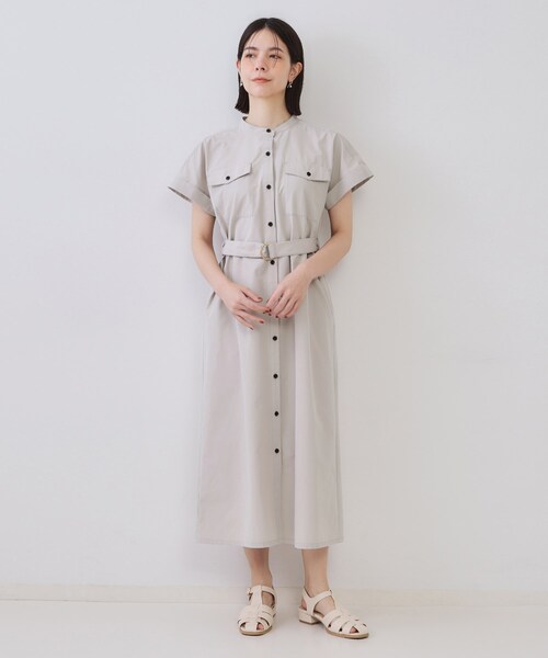 OPAQUE.CLIP（オペークドットクリップ）の「ダブルポケットシャツワンピース【洗濯機洗い可】（ワンピース・レディース・ナチュラル/ブラック/ブラウン系・38/40/42）」の18枚目の写真