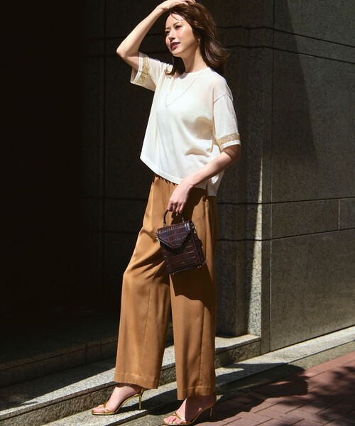 セール】【見上愛さん着用/Oggi10月号掲載/洗える】スエーディーサテン