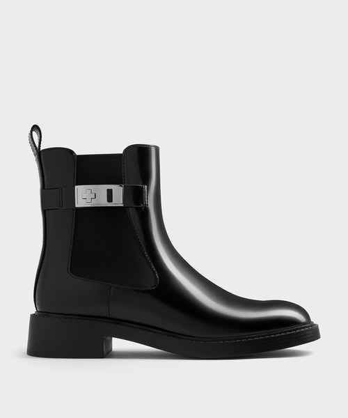 CHARLES & KEITH(チャールズ & キース)の「Lando ランド メタリックアクセントチェルシーブーツ(ブーツ・レディース・ブラック系その他7/ダークブラウン・24.5cm/23.5cm/23cm/22.5cm/26.5cm/25.5cm/25cm)」の10枚目の写真