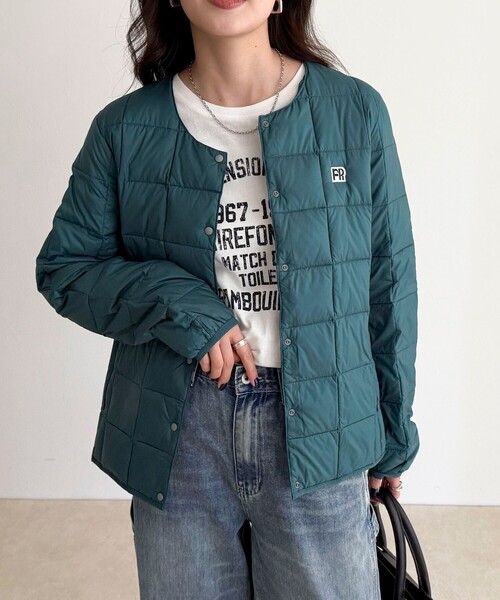 TAION(タイオン)の「《別注》【TAION/タイオン】CREW NECK BUTTON DOWN JK ダウンジャケット(ダウンジャケット/コート・レディース・チャコールグレー/グリーン/オフホワイト/ブラウン系その他/ブラック/ベージュ・36/38)」の1枚目の写真